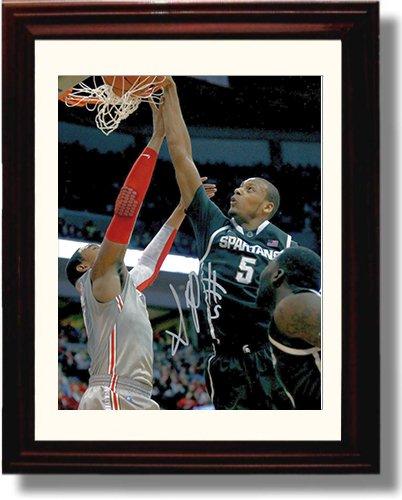 Framed 8x10 Adreian Payne Autograph Promo Print - Michigan State Spartans Framed Print - College Basketball FSP - Framed   