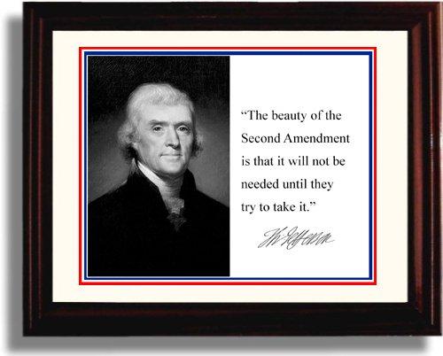 8x10 Framed Thomas Jefferson Autograph Promo Print - Presidential Quote Framed Print - History FSP - Framed   