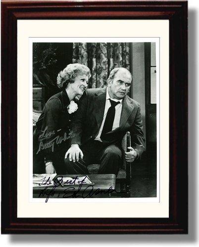 8x10 Framed Betty White and Ed Asner Autograph Promo Print - Mary Tyler Moore Show Framed Print - Television FSP - Framed   