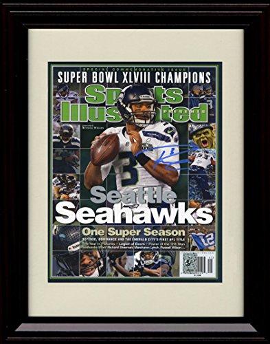8x10 Framed Russell Wilson - Seattle Seahawks SI Autograph Promo Print - Champs! Framed Print - Pro Football FSP - Framed   