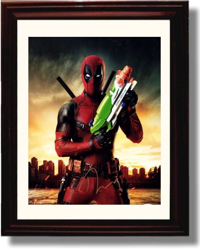 16x20 Framed Ryan Reynolds - Super Soaker - Autograph Promo Print - Deadpool Gallery Print - Movies FSP - Gallery Framed   