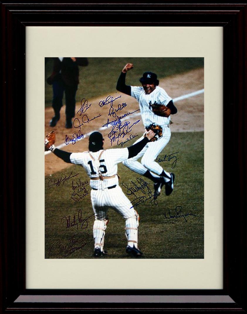 Framed 8x10 1977 World Series - Portrait - New York Yankees Autograph Replica Print Framed Print - Baseball FSP - Framed   