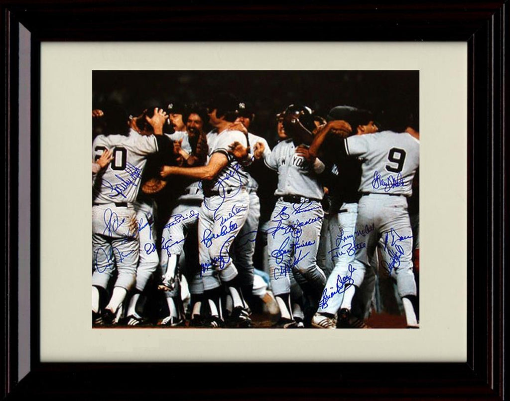Framed 8x10 1978 Team Signed - Landscape - New York Yankees Autograph Replica Print Framed Print - Baseball FSP - Framed   
