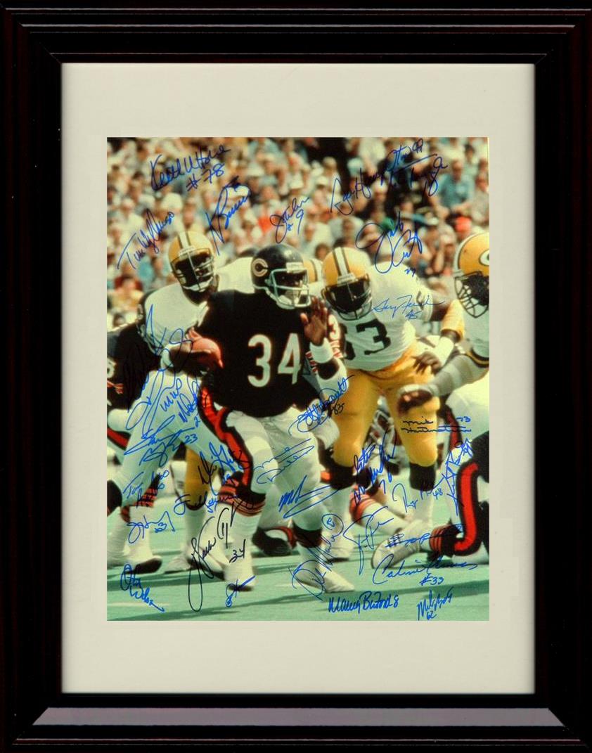 8x10 Framed 1985 Walter Payton - Team Action Shot - Chicago Bears Autograph Promo Print Framed Print - Pro Football FSP - Framed   