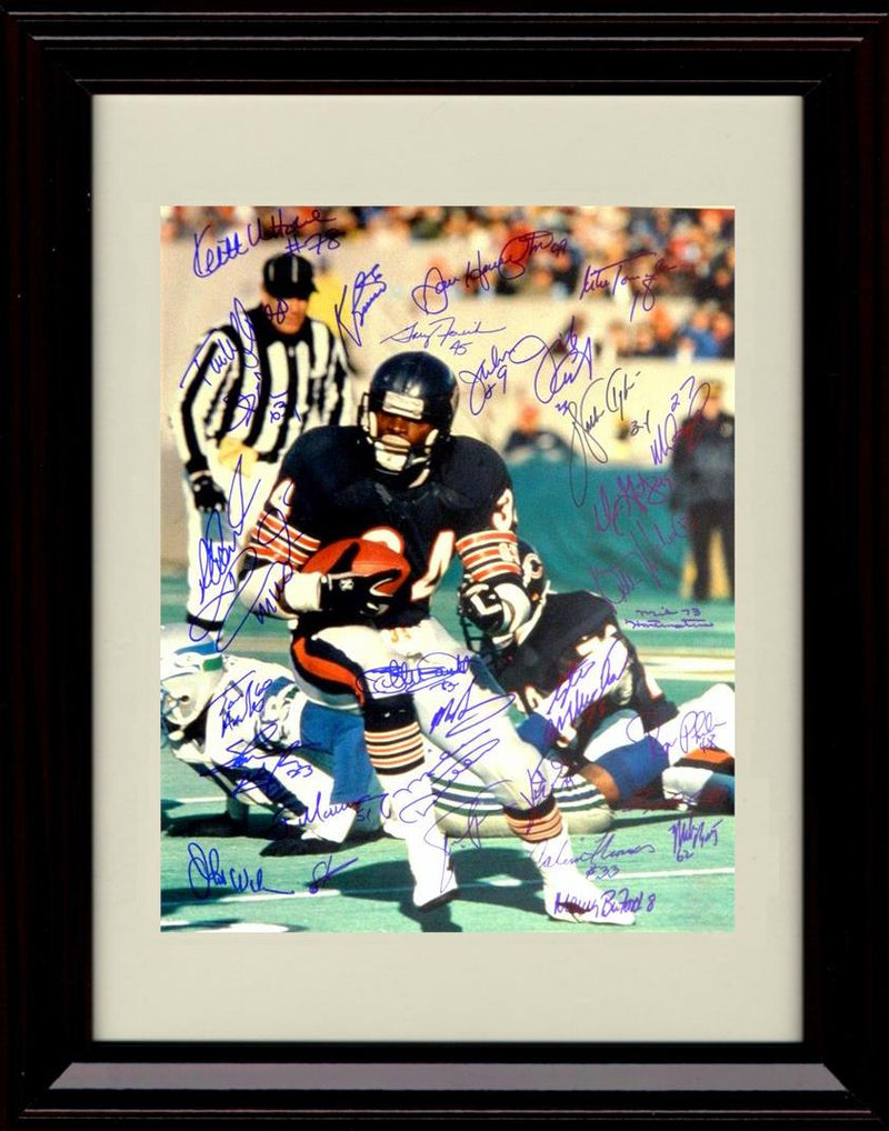 Unframed 1985 Team Signed - Chicago Bears Autograph Promo Print - Walter Payton Running Unframed Print - Pro Football FSP - Unframed   