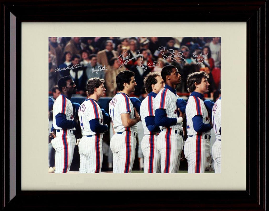 Framed 8x10 1986 Team memebers - Landscape - New York Mets Autograph Replica Print Framed Print - Baseball FSP - Framed   