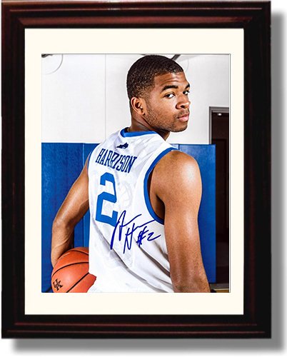 Framed 8x10 Aaron Harrison Autograph Promo Print - Kentucky Wildcats Framed Print - College Basketball FSP - Framed   
