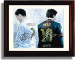 Framed Lionel Messi & Ronaldo Autograph Promo Print Framed Print - Soccer FSP - Framed   