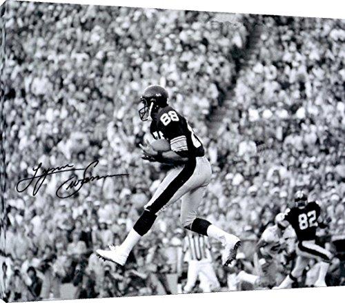 Floating Canvas Wall Art:   Lynn Swann B&W Catch Autograph Print Floating Canvas - Football FSP - Floating Canvas   