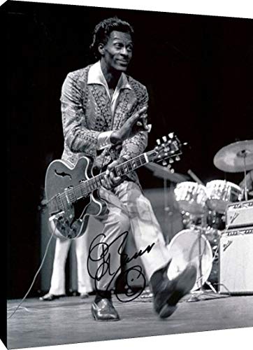 Floating Canvas Wall Art:  Chuck Berry Autograph Print Floating Canvas - Music FSP - Floating Canvas   