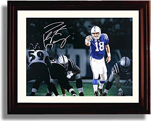 8x10 Framed Peyton Manning - Colts B&W Autograph Promo Print Framed Print - Pro Football FSP - Framed   