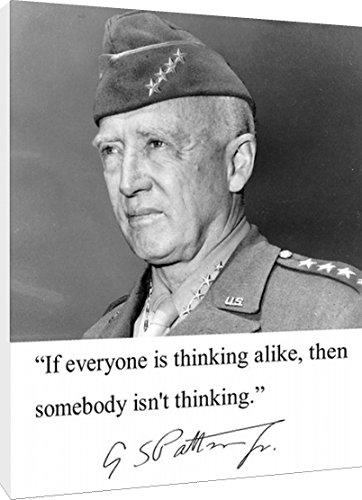 Floating Canvas Wall Art:   George S Patton Autograph Print - Quote Floating Canvas - History FSP - Floating Canvas   