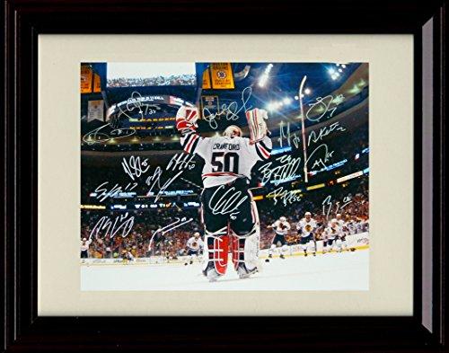 8x10 Framed Corey Crawford 2010 Stanley Cup Champs Autograph Promo Print - Chicago Black Hawk Team Framed Print - Hockey FSP - Framed   