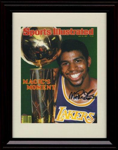 Framed Magic Johnson SI Autograph Promo Print - Los Angeles Lakers Champs! Framed Print - Pro Basketball FSP - Framed   