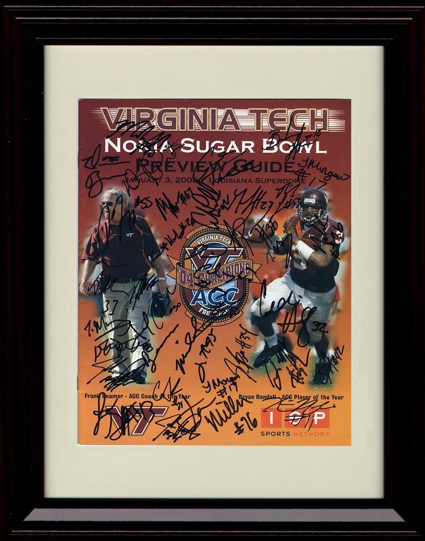 Framed 8x10 2005 Sugar Bowl Autograph Promo Print - Virginia Tech Hokies- Sports Illustrated Framed Print - College Football FSP - Framed   
