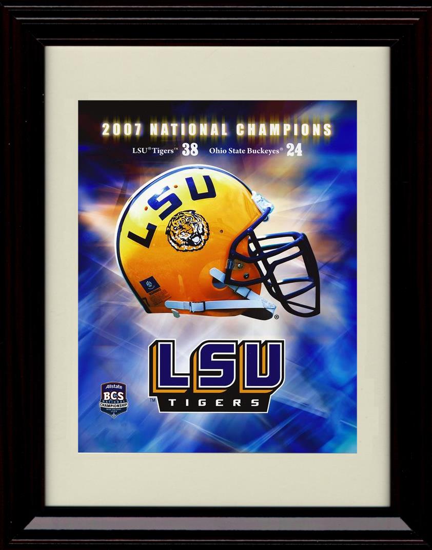 16x20 Gallery Frame 2007 National Champions Autograph Promo Print - LSU Tigers Gallery Print - College Football FSP - Gallery Framed   