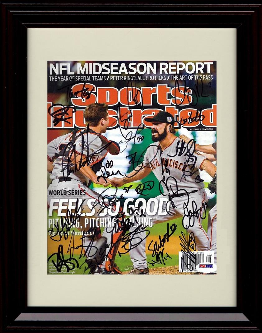 Gallery Framed 2010 Team Signed - Sports Illustrated Cover - San Francisco Giants Autograph Replica Print Gallery Print - Baseball FSP - Gallery Framed   