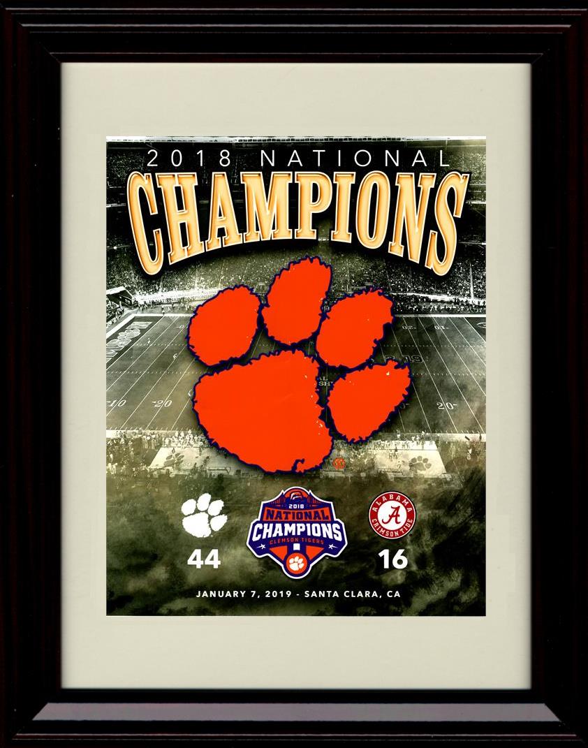 Framed 8x10 2018 Champions Scorecard Autograph Promo Print - Clemson Framed Print - College Football FSP - Framed   