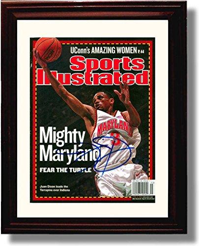 Framed 8x10 Maryland "Fear the Turtle!" Juan Dixon National Championship SI Autograph Promo Print Framed Print - College Basketball FSP - Framed   