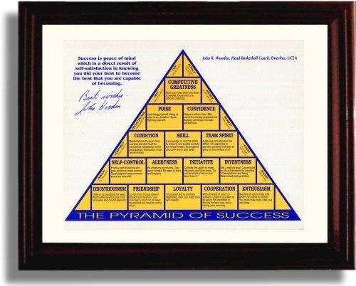 Framed 8x10 John Wooden UCLA Autograph Promo Print - Pyramid of Success Framed Print - College Basketball FSP - Framed   