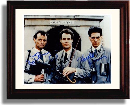 8x10 Framed Dan Aykroyd, Harold Ramis, and Bill Murray Autograph Promo Print - Ghostbusters Framed Print - Movies FSP - Framed   
