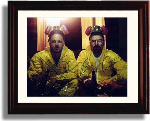 8x10 Framed Bryan Cranston and Aaron Paul Autograph Promo Print - Breaking Bad Framed Print - Television FSP - Framed   