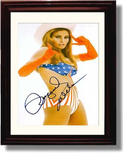 8x10 Framed Raquel Welch Flag Bikini Autograph Promo Print Framed Print - Movies FSP - Framed   