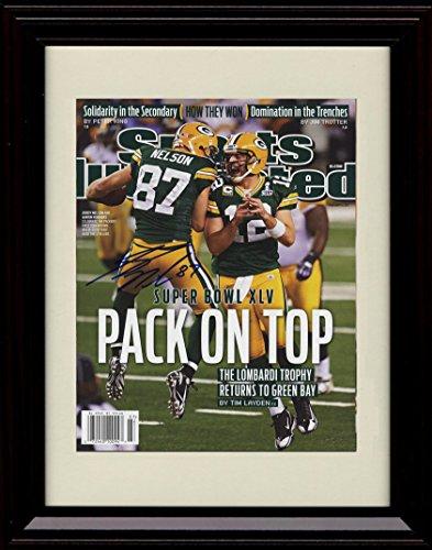 8x10 Framed Jordy Nelson - Green Bay Packers SI Championship Autograph Replia Print Framed Print - Pro Football FSP - Framed   