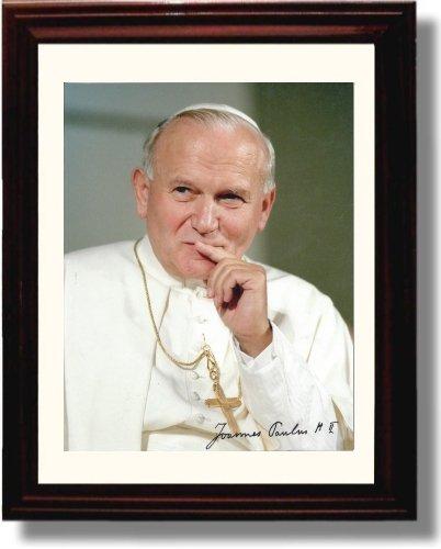 8x10 Framed Pope John Paul II Autograph Promo Print Framed Print - History FSP - Framed   