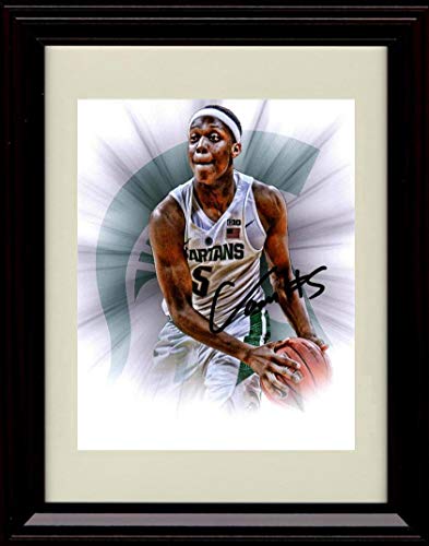 Framed 8x10 Cassius Winston Autograph Promo Print - Spotlight - Michigan State Spartans Framed Print - College Basketball FSP - Framed   