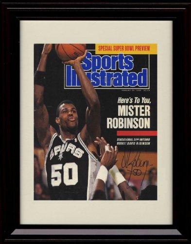 16x20 Framed David Robinson - San Antonio Spurs SI Autograph Promo Print Gallery Print - Pro Basketball FSP - Gallery Framed   