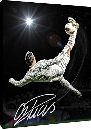 Floating Canvas Wall Art:   Christiano Ronaldo Bicycle Kick Autograph Print Floating Canvas - Soccer FSP - Floating Canvas   