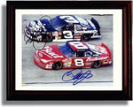 8x10 Framed NASCAR Dale Earnhardt & Dale Jr. Autograph Promo Print Framed Print - NASCAR FSP - Framed   