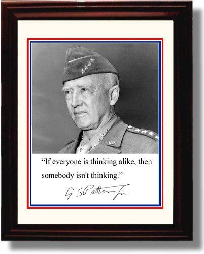 8x10 Framed George S Patton Autograph Promo Print - Quote Framed Print - History FSP - Framed   