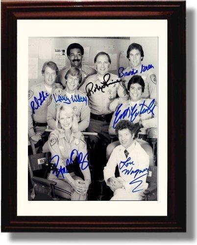 8x10 Framed Chips Autograph Promo Print - Chips Cast Framed Print - Television FSP - Framed   