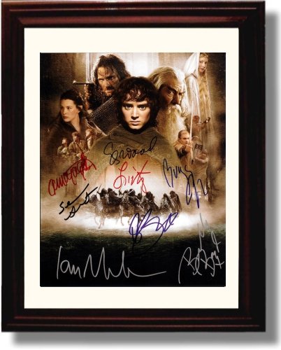 8x10 Framed Cast of the Lord of the Rings Autograph Promo Print - Poster Framed Print - Movies FSP - Framed   