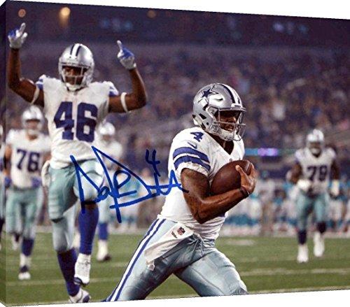 Floating Canvas Wall Art:   Dak Prescott TD Run Autograph Print Floating Canvas - Football FSP - Floating Canvas   