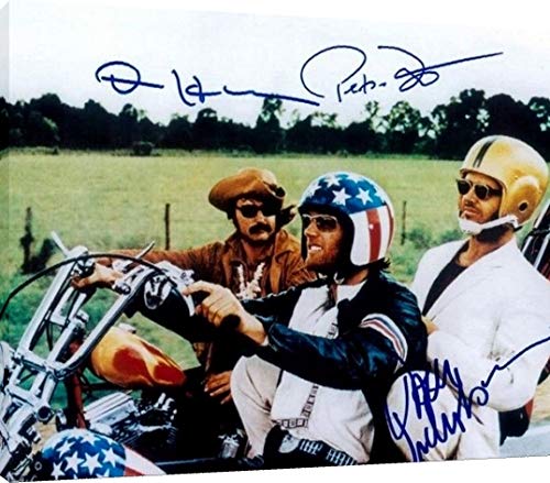 Floating Canvas Wall Art:  Easy Rider Cast Autograph Print Floating Canvas - Movies FSP - Floating Canvas   