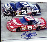 Floating Canvas Wall Art:   NASCAR Dale Earnhardt & Dale Jr. Autograph Print Floating Canvas - NASCAR FSP - Floating Canvas   