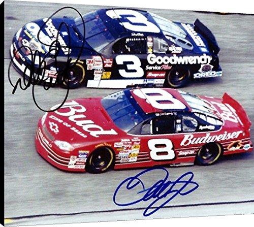 Floating Canvas Wall Art:   NASCAR Dale Earnhardt & Dale Jr. Autograph Print Floating Canvas - NASCAR FSP - Floating Canvas   