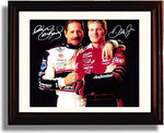 8x10 Framed Dale Earnhardt & Dale Jr Father/Son Pose Autograph Promo Print Framed Print - NASCAR FSP - Framed   