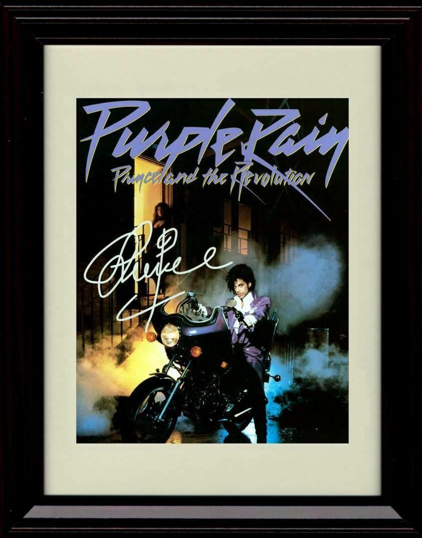 8x10 Framed Prince Autograph Promo Print - Purple Rain On Motorcycle Framed Print - Music FSP - Framed   