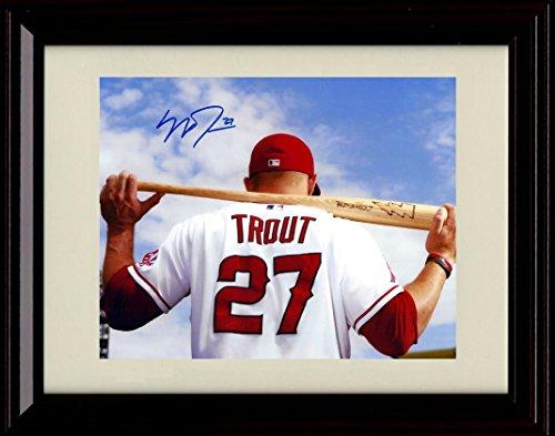 Framed 8x10 Mike Trout Thunderbolt Autograph Replica Print - California Angels Framed Print - Baseball FSP - Framed   