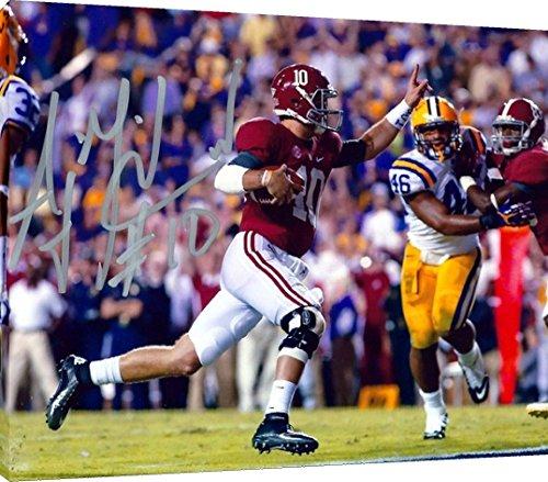 Floating Canvas Wall Art: A.J. McCarron - Alabama Football "The Winning TD" Autograph Print Floating Canvas - College Football FSP - Floating Canvas   