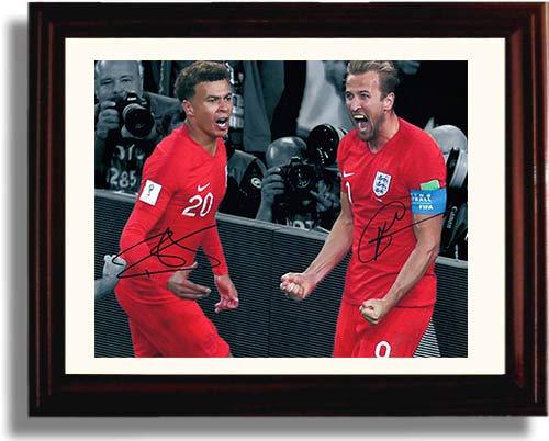 8x10 Framed Harry Kane and DELE Alli - Team England World Cup 2018 - Autograph Promo Print Framed Print - Soccer FSP - Framed   