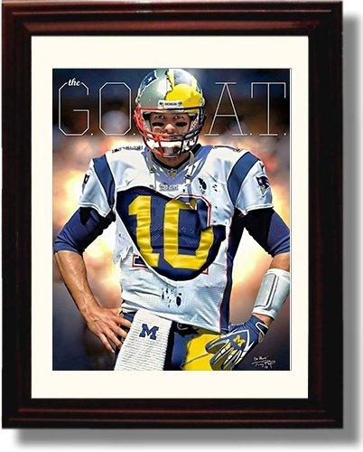 Framed 8x10 Tom Brady Autograph Promo Print - Michgan Wolverines - Throwback Framed Print - College Football FSP - Framed   