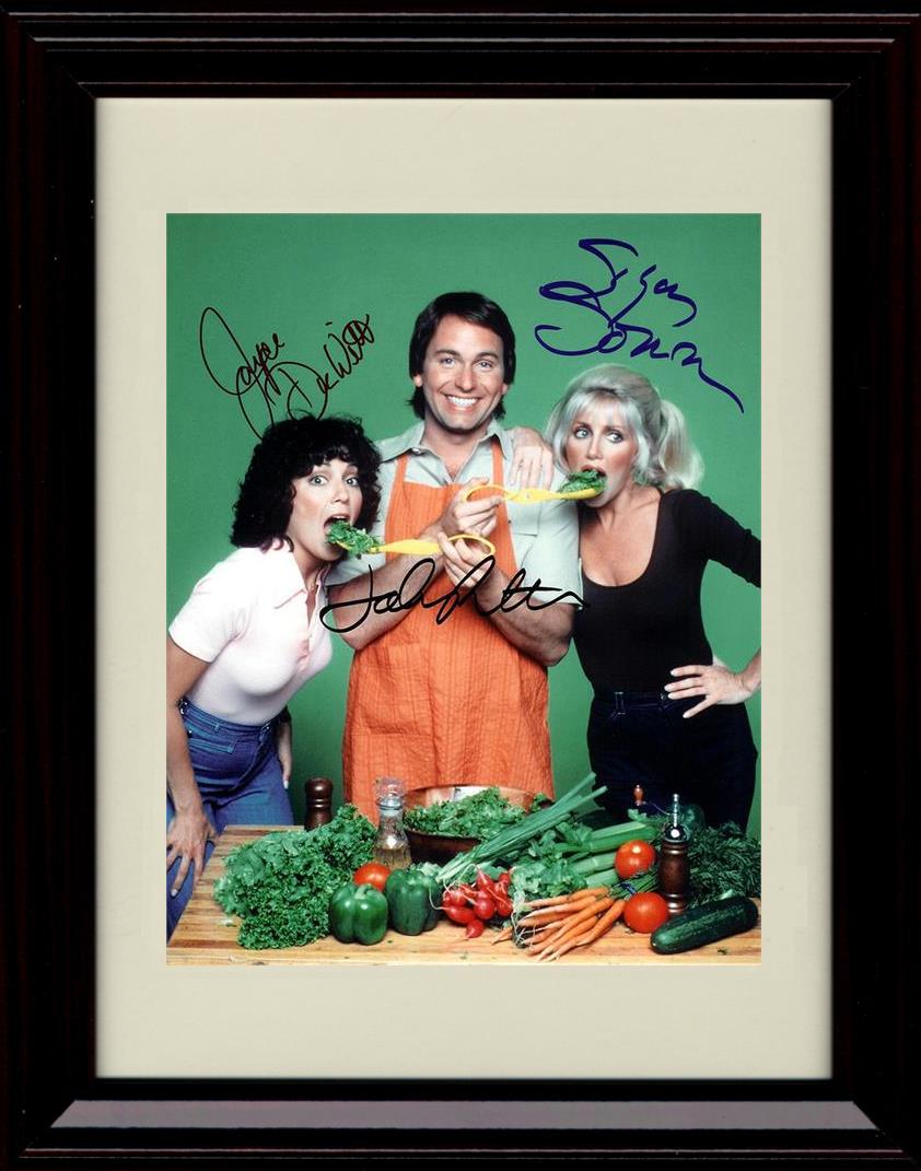 16x20 Framed 3's Company Cast Autograph Promo Print - Portrait Gallery Print - Television FSP - Gallery Framed   