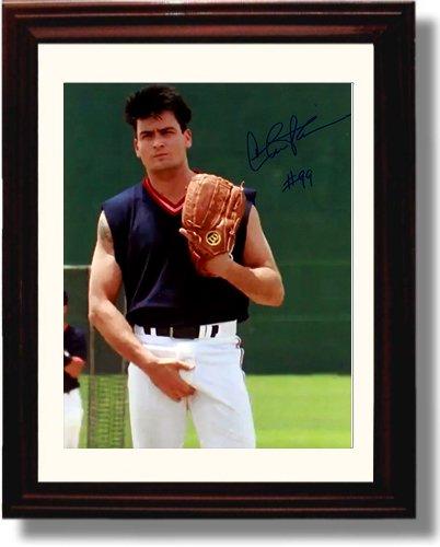 8x10 Framed Charlie Sheen Autograph Promo Print - Major League Framed Print - Movies FSP - Framed   