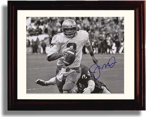 Unframed Joe Montana Unframed Autograph Promo Print - Notre Dame - TD Run Unframed Print - College Football FSP - Unframed   