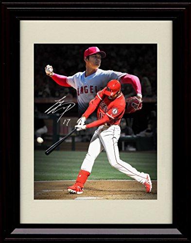 Framed 8x10 Shohei Ohtani Autograph Replica Print - Japanese Phenom! Framed Print - Baseball FSP - Framed   